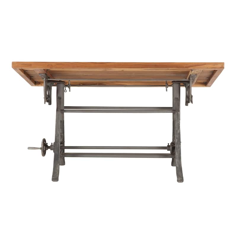 Artezia 62-Inch Adjustable Teak Wood Drafting Desk
