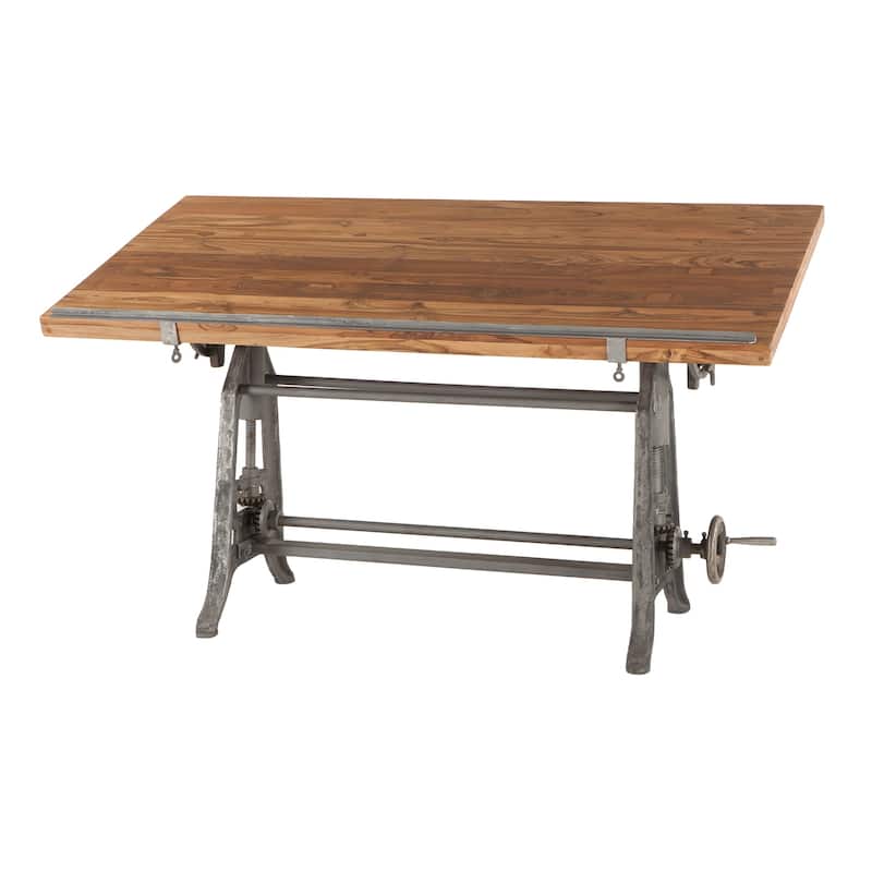 Artezia 62-Inch Adjustable Teak Wood Drafting Desk