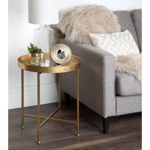 Kate and Laurel Celia Round Metal Side Table - 18.25x18.25x22