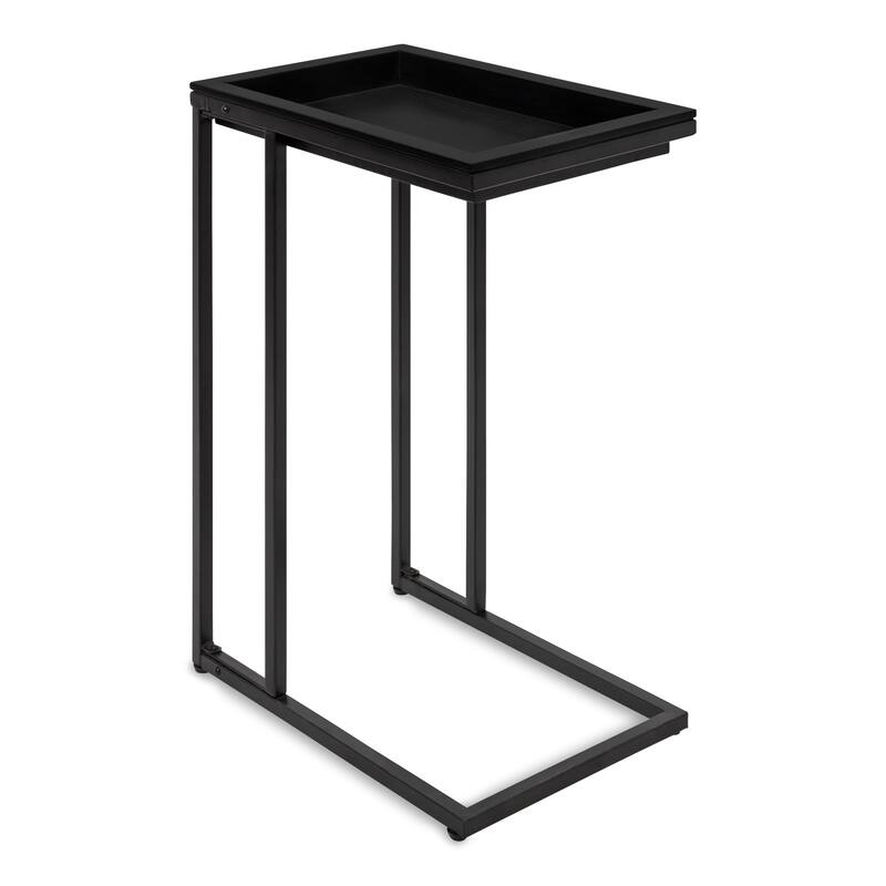 Kate and Laurel Lockridge Wood C-Table - Black