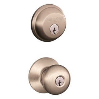 Schlage Plymouth Satin Nickel Brass ANSI Grade 2 1-3/4 in. Deadbolt and ...