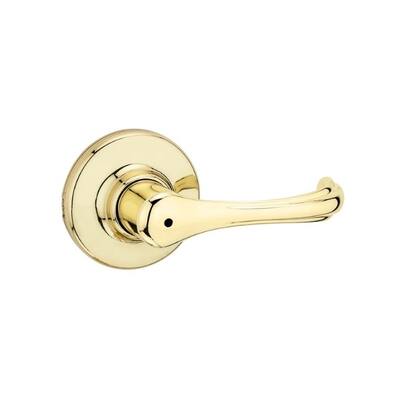 Kwikset Dorian Dorian Polished Brass Steel Privacy Lever 3 Grade Right Handed