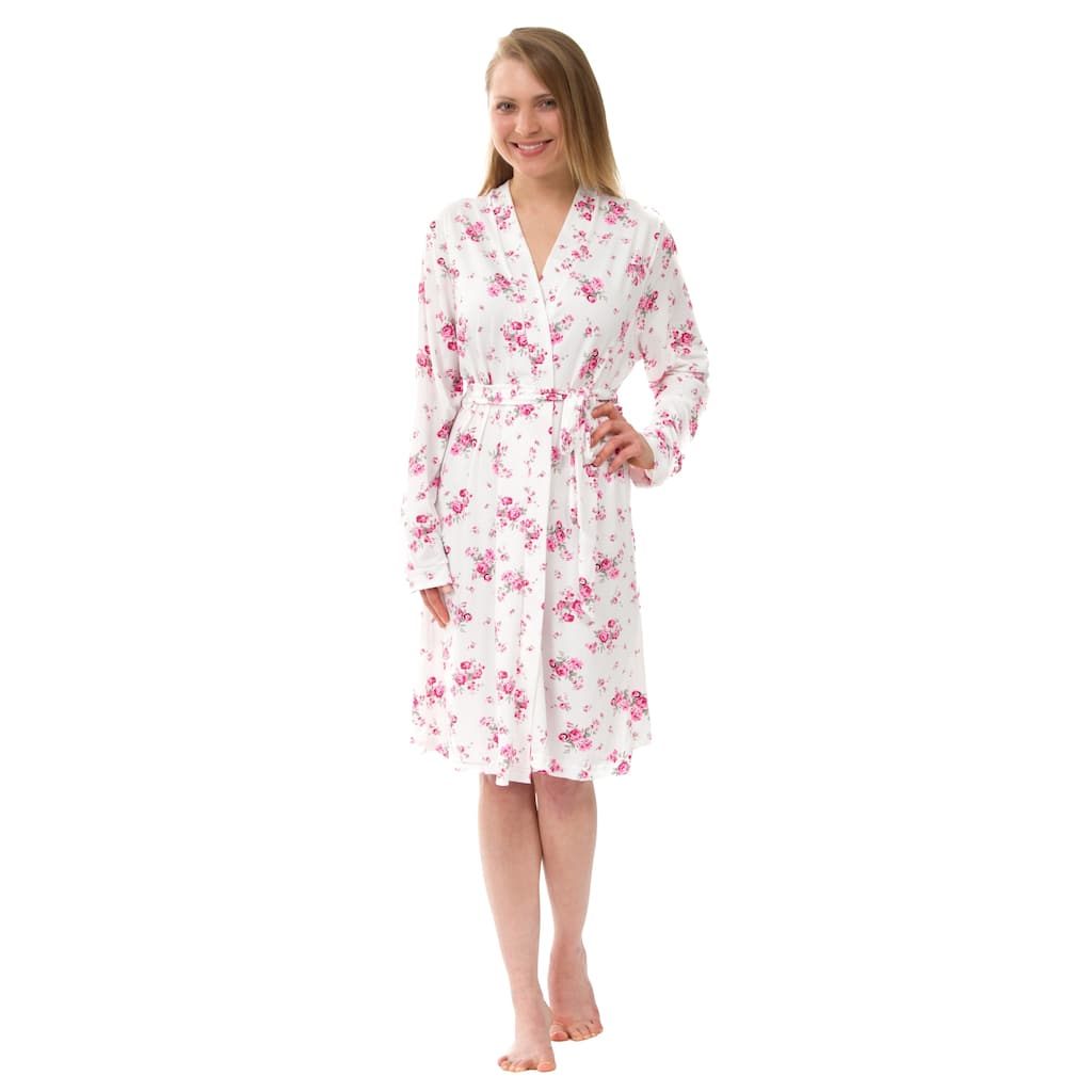 Women's Knit Robe, Knit Floral Robe