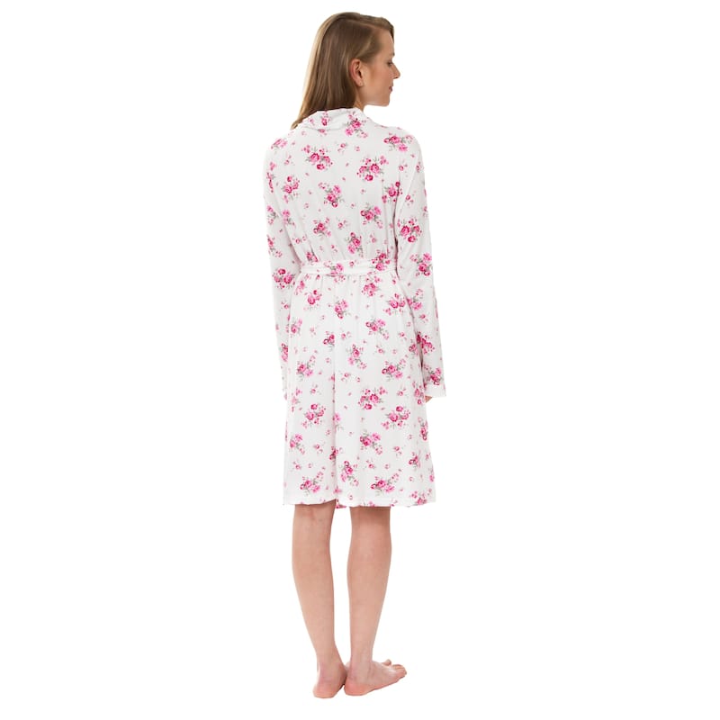 Women's Knit Robe, Knit Floral Robe