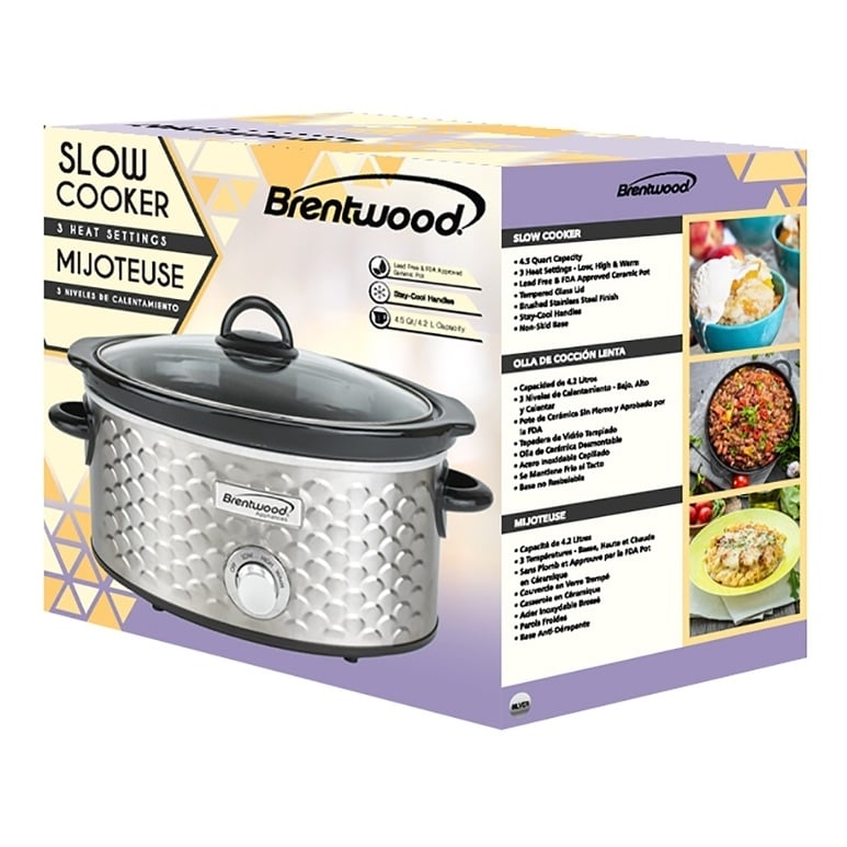 BRENTWOOD SC-140C 4.5-Quart Scallop deals Pattern Slow Cooker (Copper)