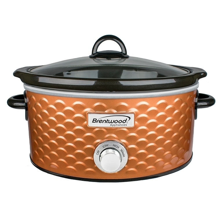 Brentwood Scallop Pattern 4.5 Quart Slow Cooker in Stainless Steel - Bed  Bath & Beyond - 33685356