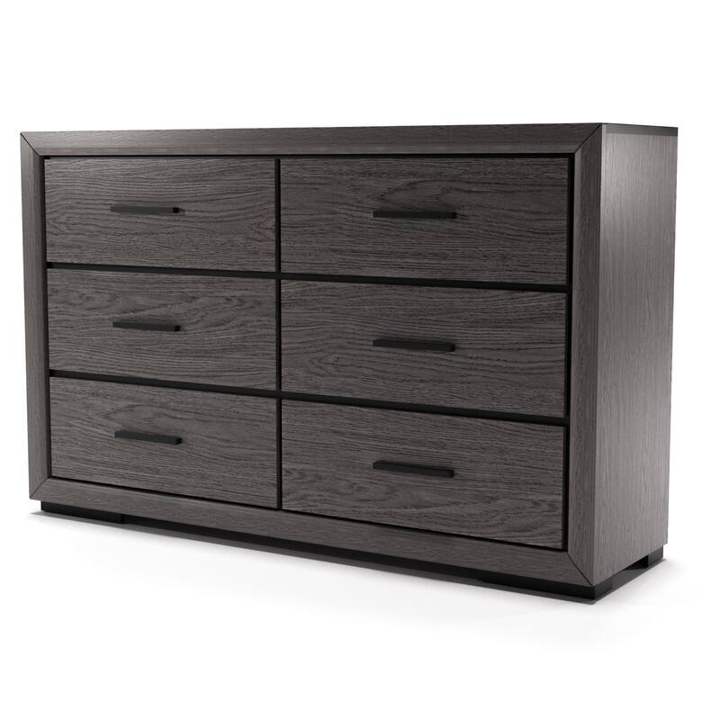 Rothwell Contemporary Grey 59-inch Wide 6-Drawer Horizontal Wood Dresser by Furniture of America