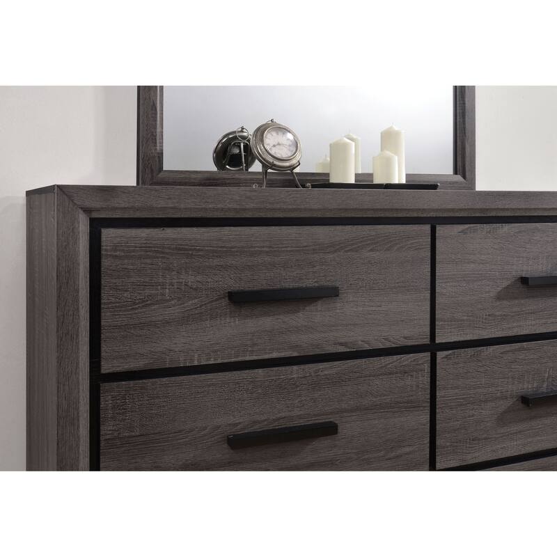 Rothwell Contemporary Grey 59-inch Wide 6-Drawer Horizontal Wood Dresser by Furniture of America