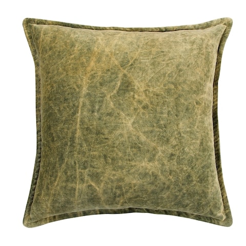 Green Throw Pillows Online At Our Best Decorative Kyler Cotton Velvet Weathered Throw Pillow Cover 18x18