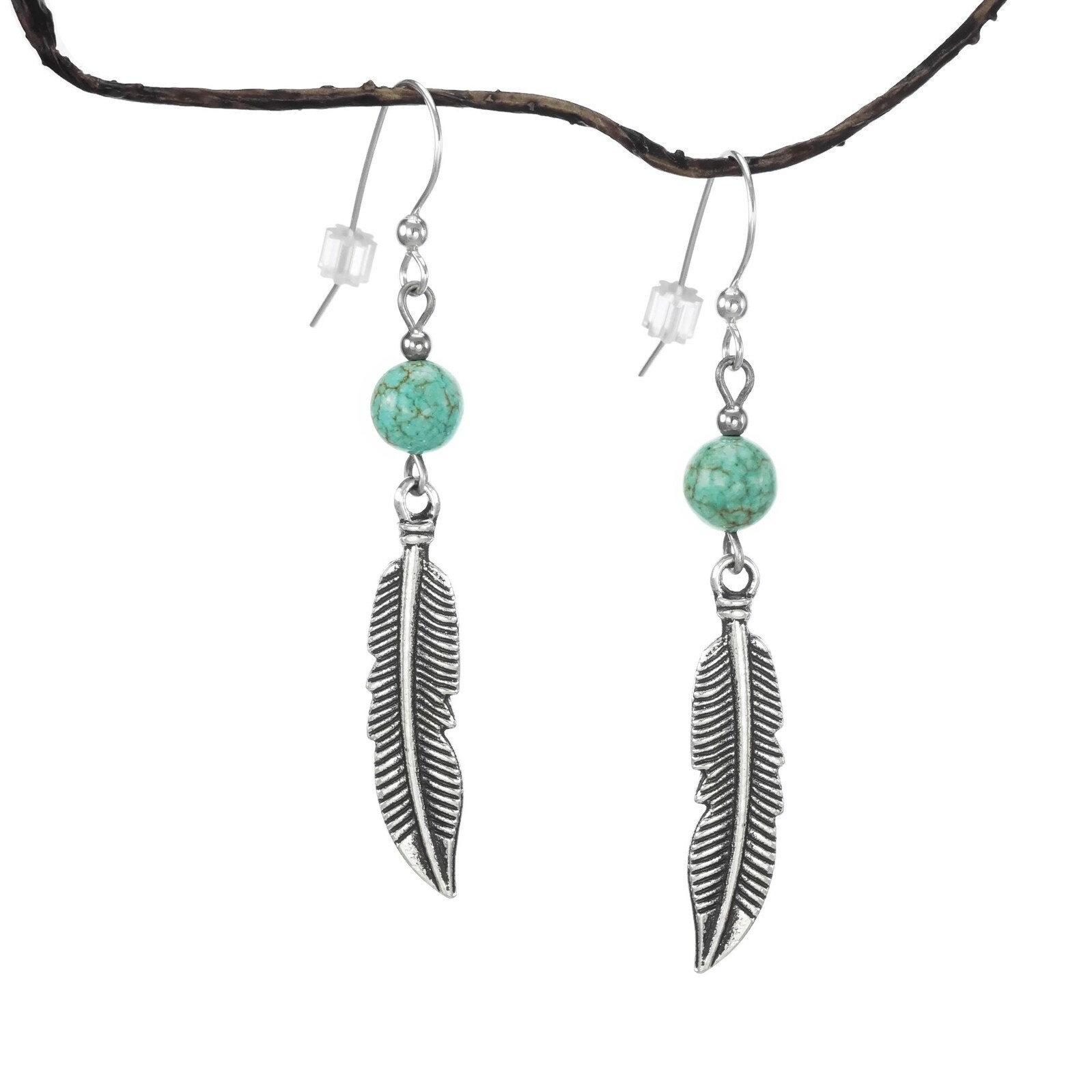 handmade feather earrings