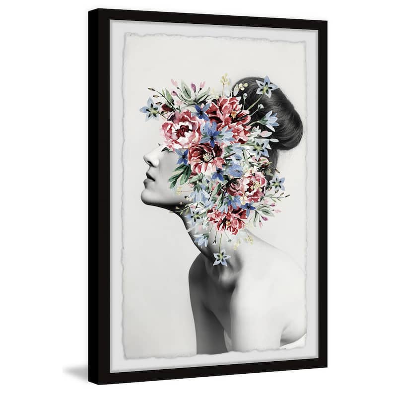 'Floral Thoughts' Framed Painting Print - Multi-Color