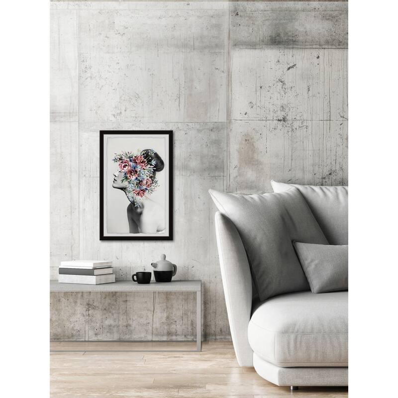 'Floral Thoughts' Framed Painting Print - Multi-Color