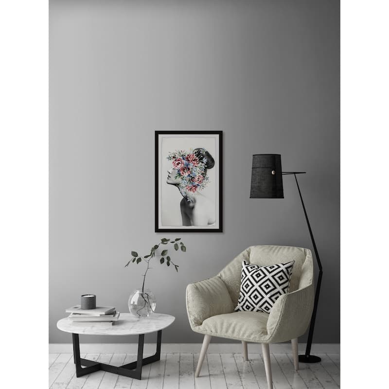 'Floral Thoughts' Framed Painting Print - Multi-Color