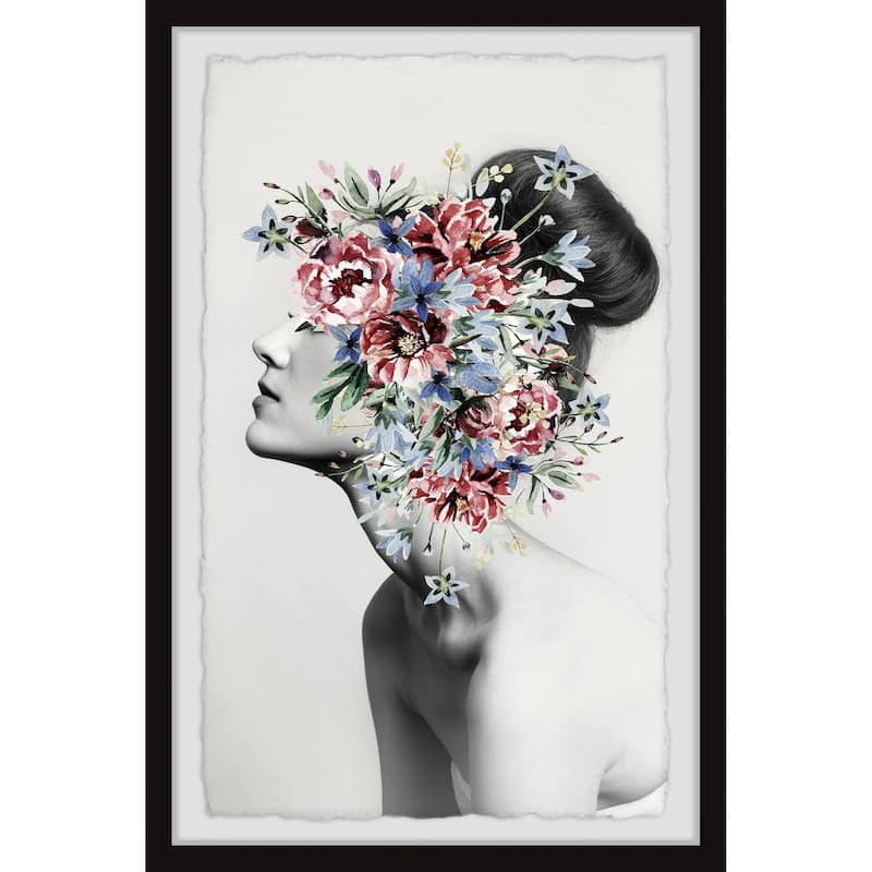 'Floral Thoughts' Framed Painting Print - Multi-Color