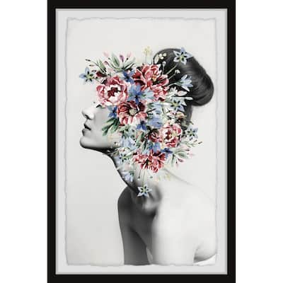 'Floral Thoughts' Framed Painting Print - Multi-Color