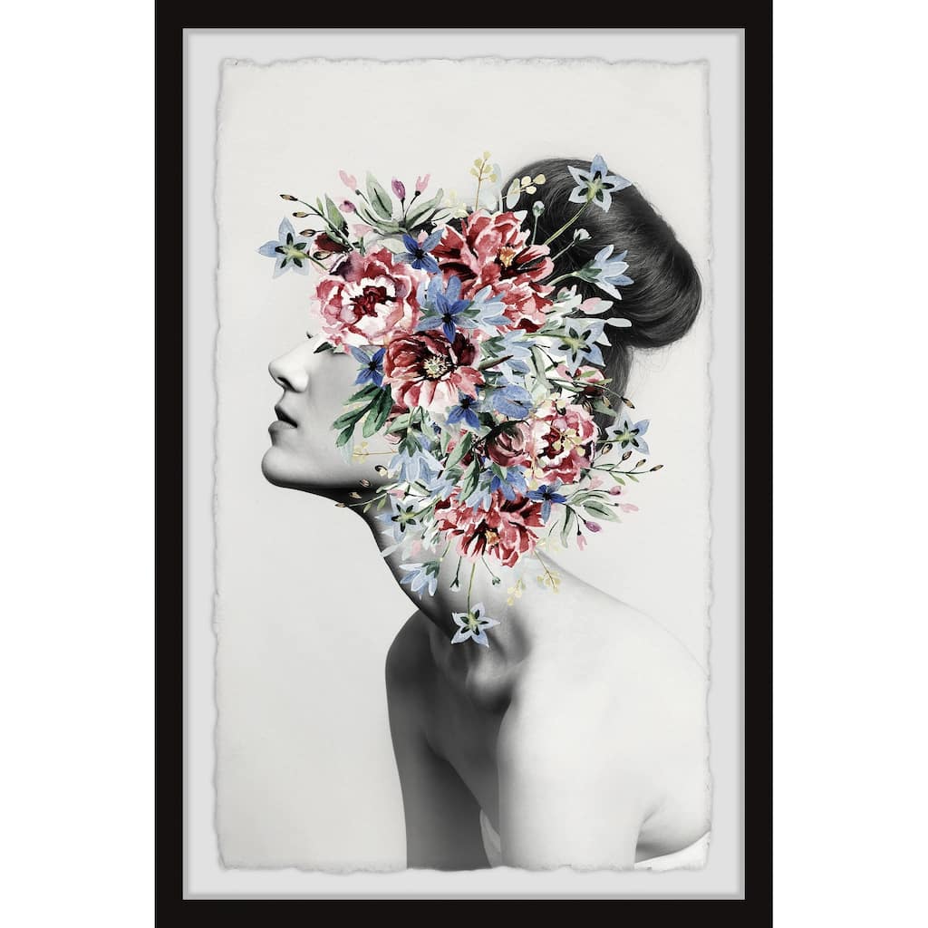 'Floral Thoughts' Framed Painting Print - Multi-Color
