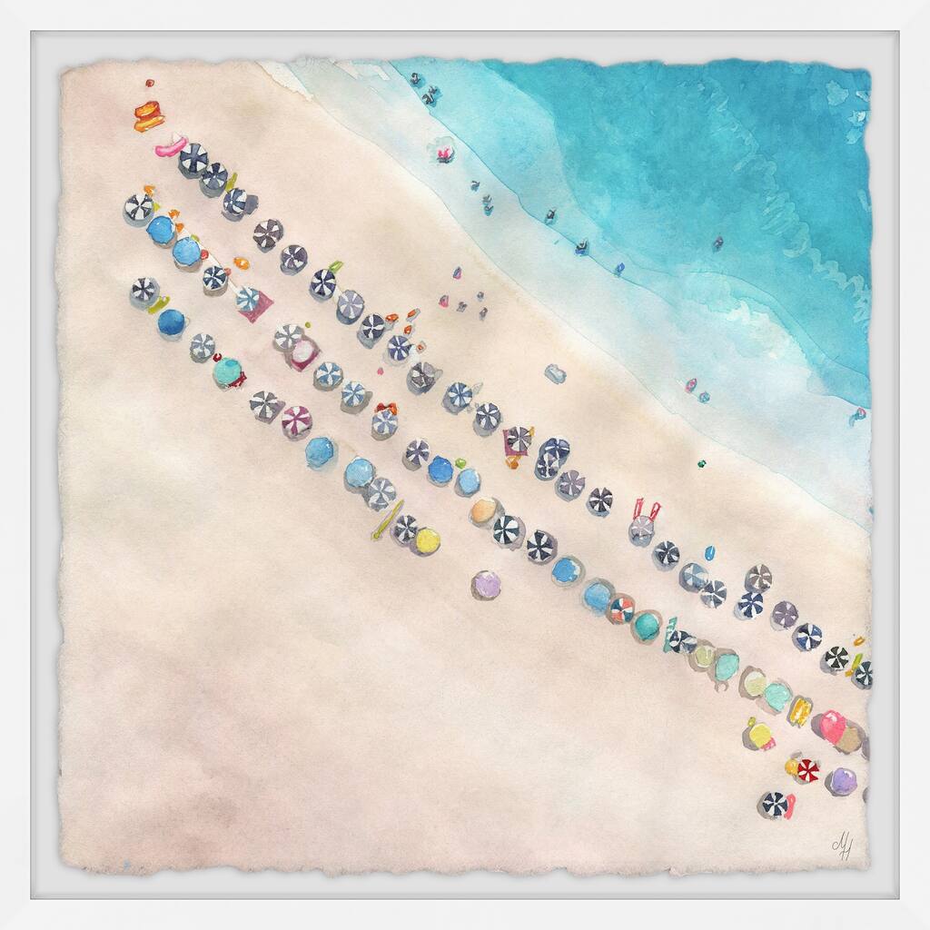 'Perfect Vacation II' Framed Painting Print - Multi-Color