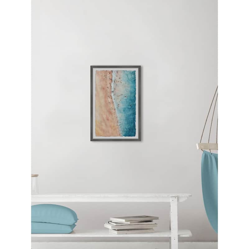 'The Beach Is Waiting' Framed Painting Print - Multi-Color