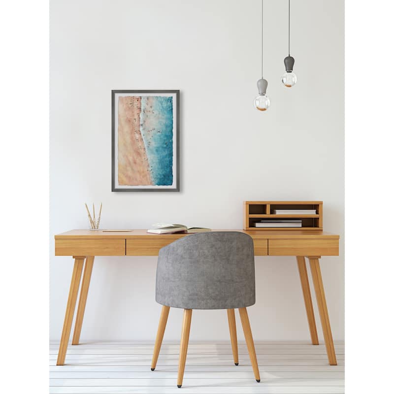 'The Beach Is Waiting' Framed Painting Print - Multi-Color