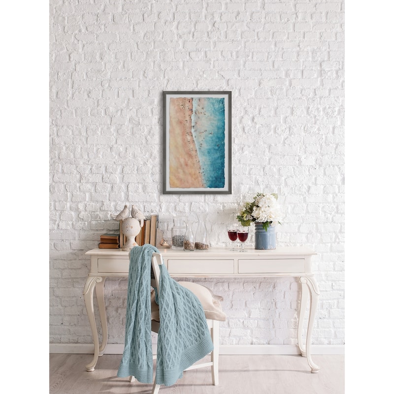 'The Beach Is Waiting' Framed Painting Print - Multi-Color