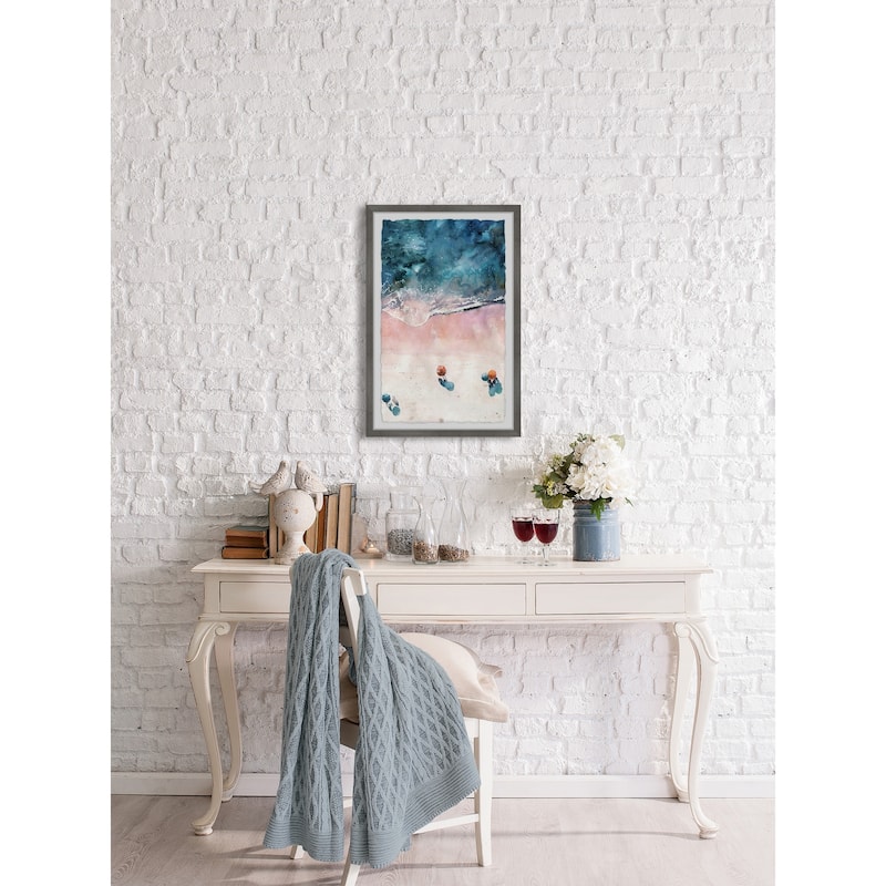 'Sunshine at the Beach' Framed Painting Print - Multi-Color