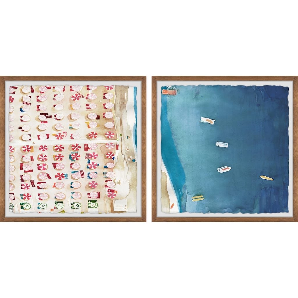 Marmont Hill - Handmade Packed Beach III Diptych - Multi-Color