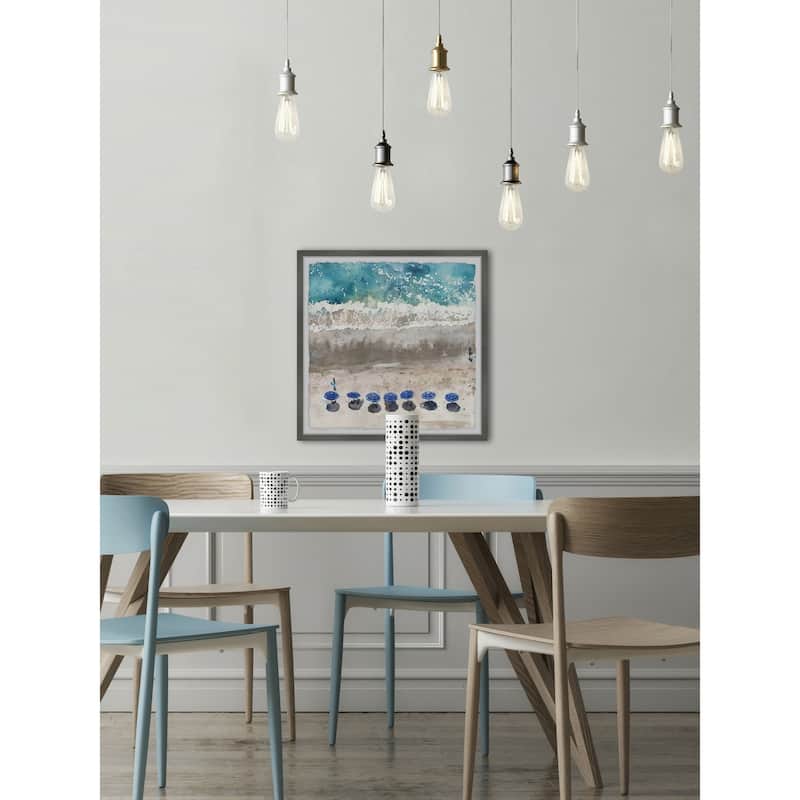 'Blue Sunshade II' Framed Painting Print - Multi-Color