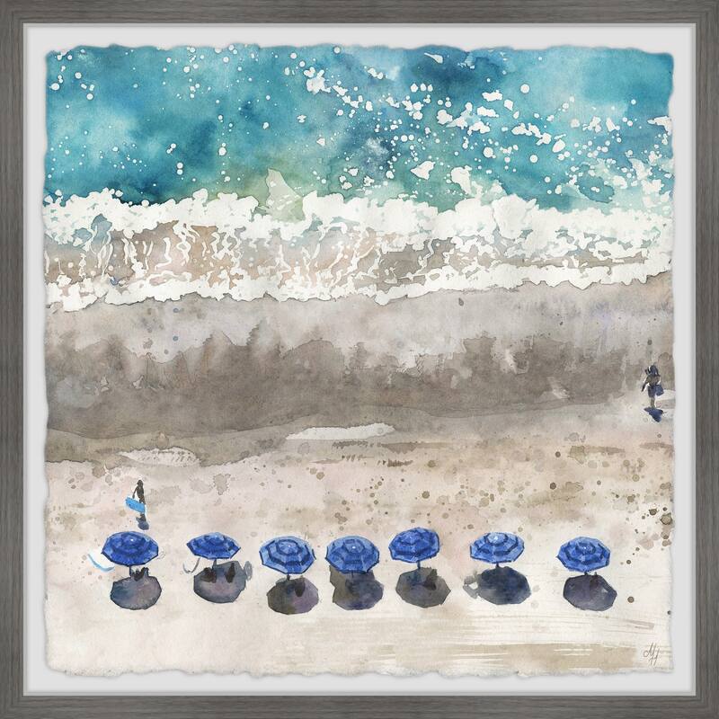 'Blue Sunshade II' Framed Painting Print - Multi-Color