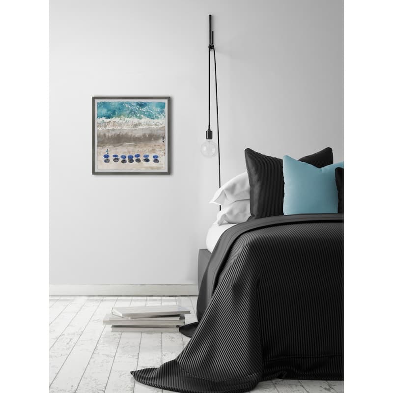 'Blue Sunshade II' Framed Painting Print - Multi-Color