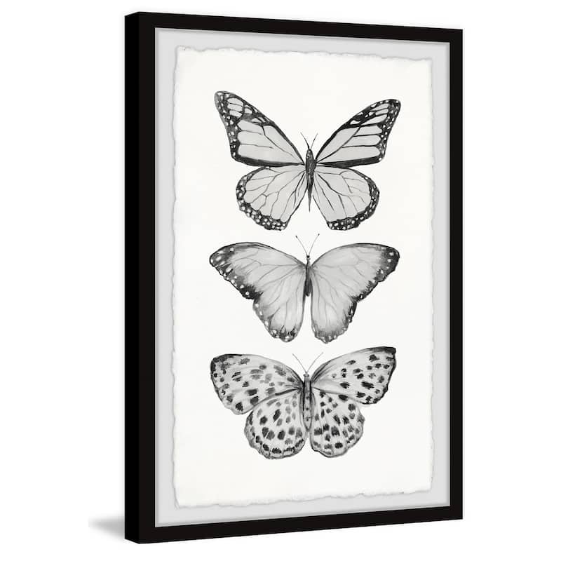 'Butterfly Trio II' Framed Painting Print - Multi-Color