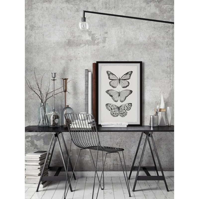 'Butterfly Trio II' Framed Painting Print - Multi-Color