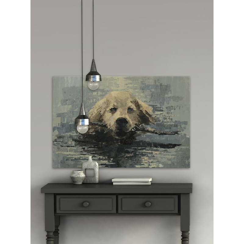 'Obedient Dog' Painting Print on Wrapped Canvas - Multi-Color