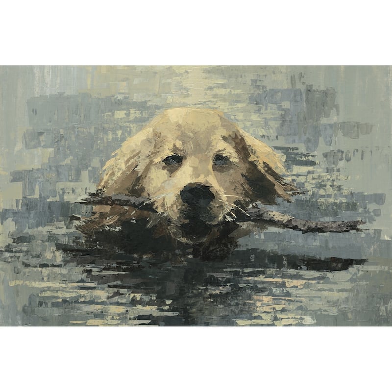 'Obedient Dog' Painting Print on Wrapped Canvas - Multi-Color