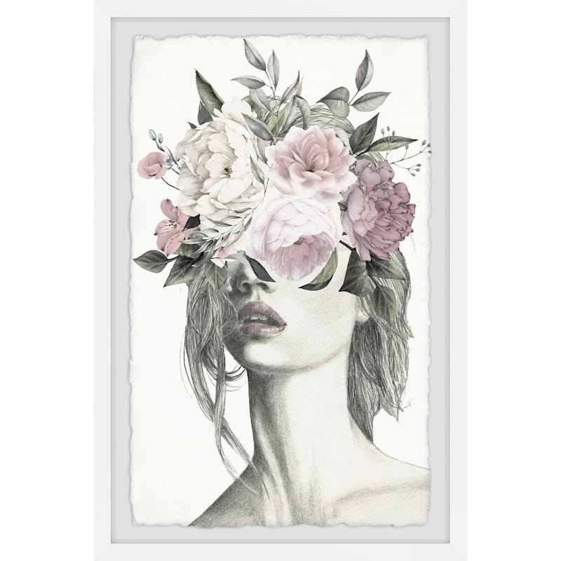 'Smokey Flower Crown' Framed Painting Print - Multi-Color