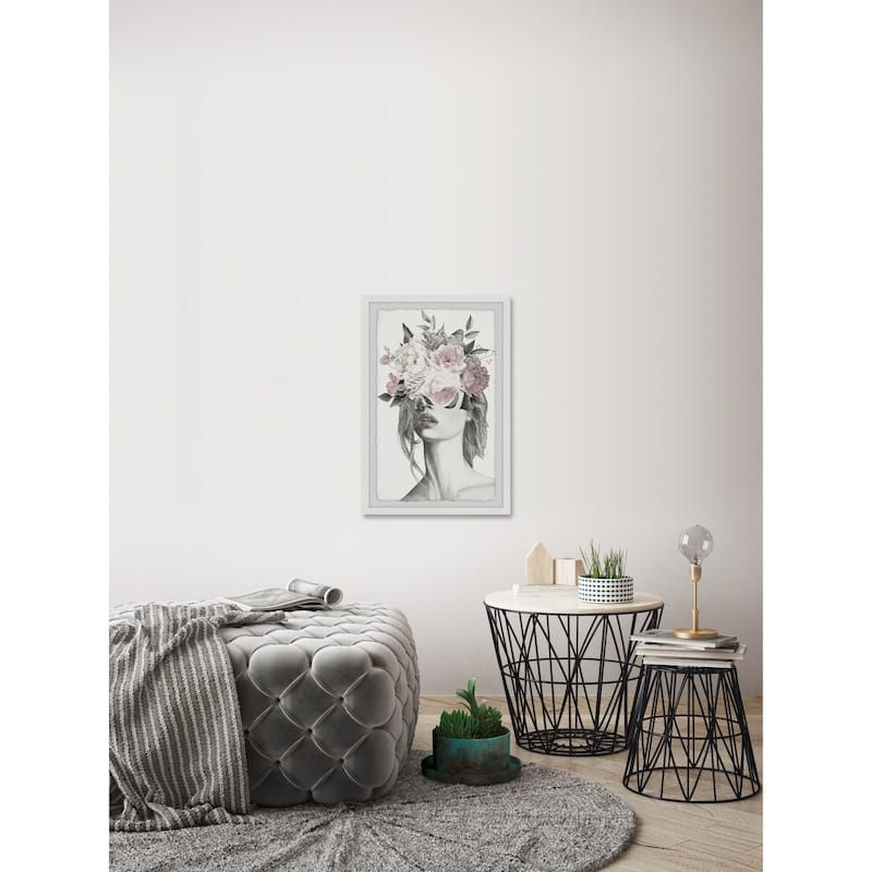 'Smokey Flower Crown' Framed Painting Print - Multi-Color