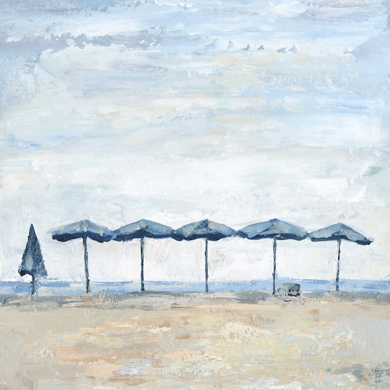 'Sunny Day at the Beach' Painting Print on Wrapped Canvas - Multi-Color