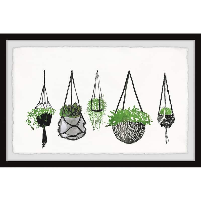 'Hanging Plants III' Framed Painting Print - Multi-Color
