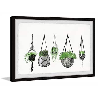 'Hanging Plants III' Framed Painting Print - Multi-Color