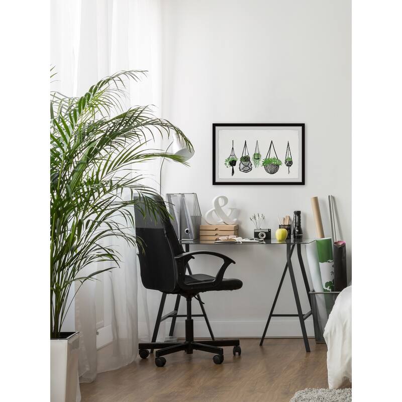 'Hanging Plants III' Framed Painting Print - Multi-Color