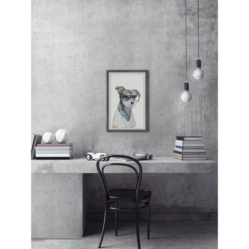 'Le Penseur III' Framed Painting Print - Multi-Color