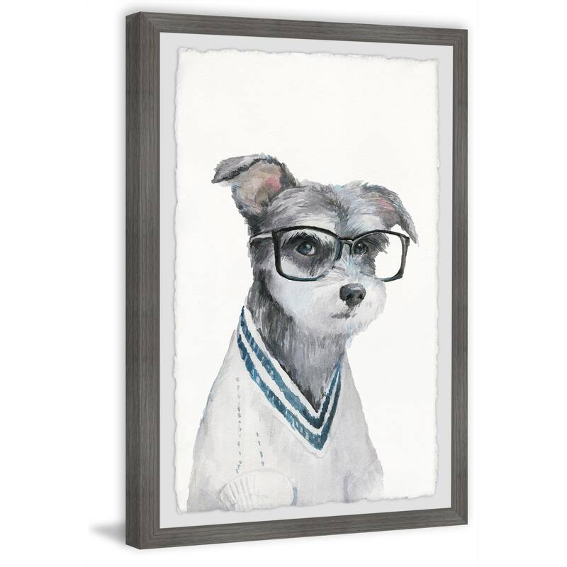 'Le Penseur III' Framed Painting Print - Multi-Color