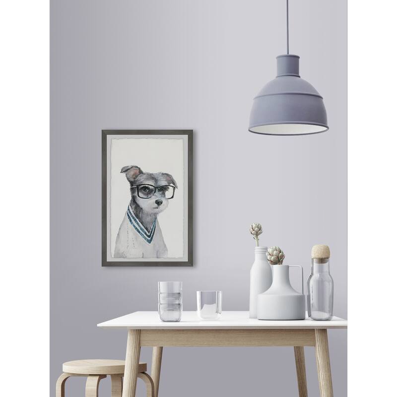 'Le Penseur III' Framed Painting Print - Multi-Color