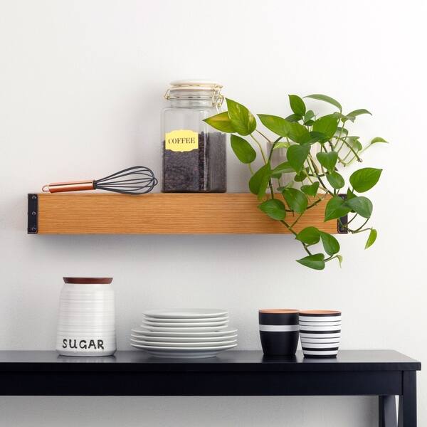 Burnes Of Boston Reclaimed Wood Vintage Industrial Floating Ledge Shelf With Bronze Riveted Corners On Sale Overstock 26978824