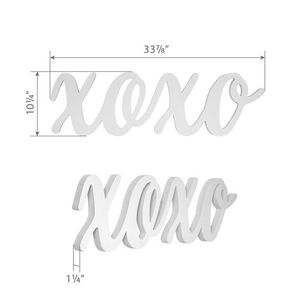 Shop Gallery Solutions Large White Script Xoxo Wood Cut Out Word