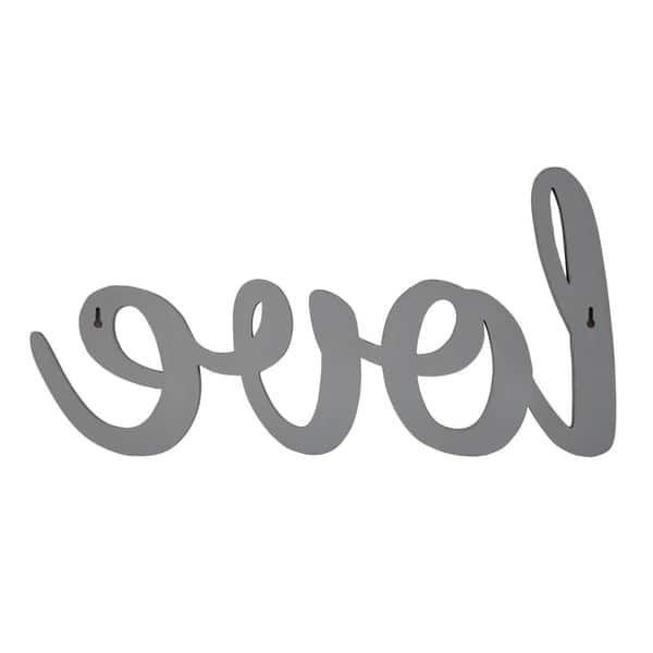 Shop Gallery Solutions Large Grey Script Love Wood Cut Out Word