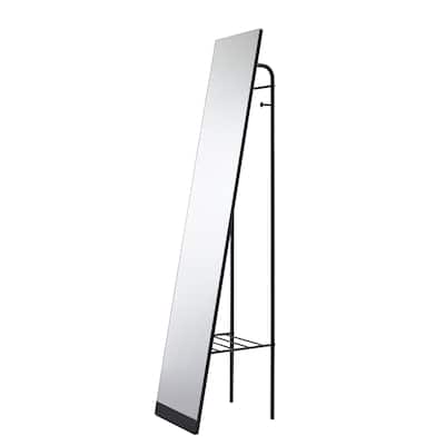 Porch & Den Bryant 58-inch x 12-inch Black Floor Mirror with Shelf