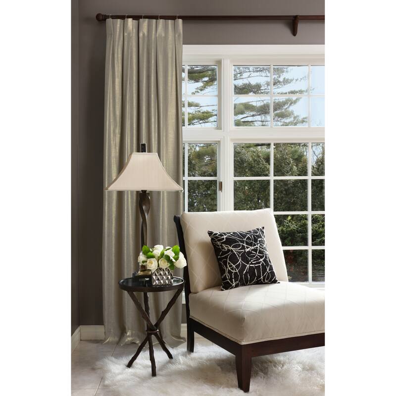 Porch & Den Easystreet Metallic Cotton Box-pleated Single Curtain Panel