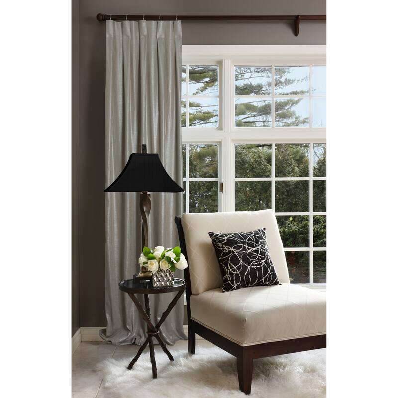 Porch & Den Easystreet Metallic Cotton Box-pleated Single Curtain Panel