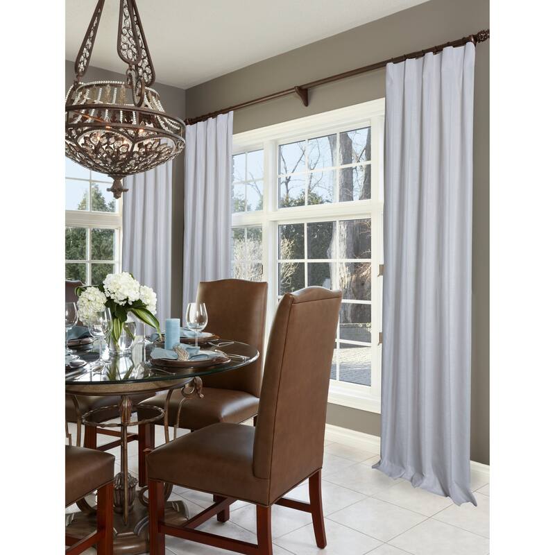Porch & Den Easystreet Metallic Cotton Box-pleated Single Curtain Panel - Metallic/White/Silver - 24 x 115 Inches