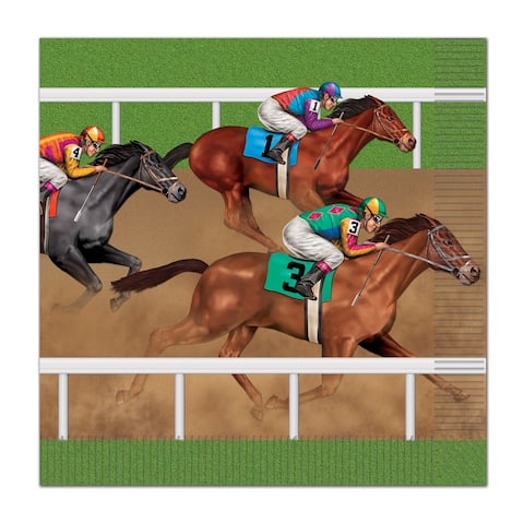 Beistle 2-Ply Derby Day Horse Racing Luncheon Napkins - 12 Pack (16/Pkg)
